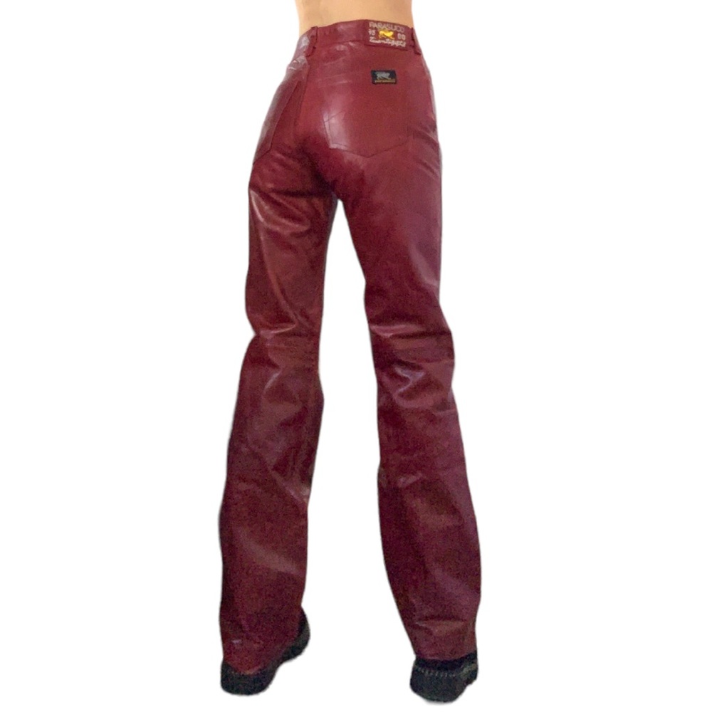 NWT Vintage Parasuco Leather Pants in Burgundy - Picture 3 of 10